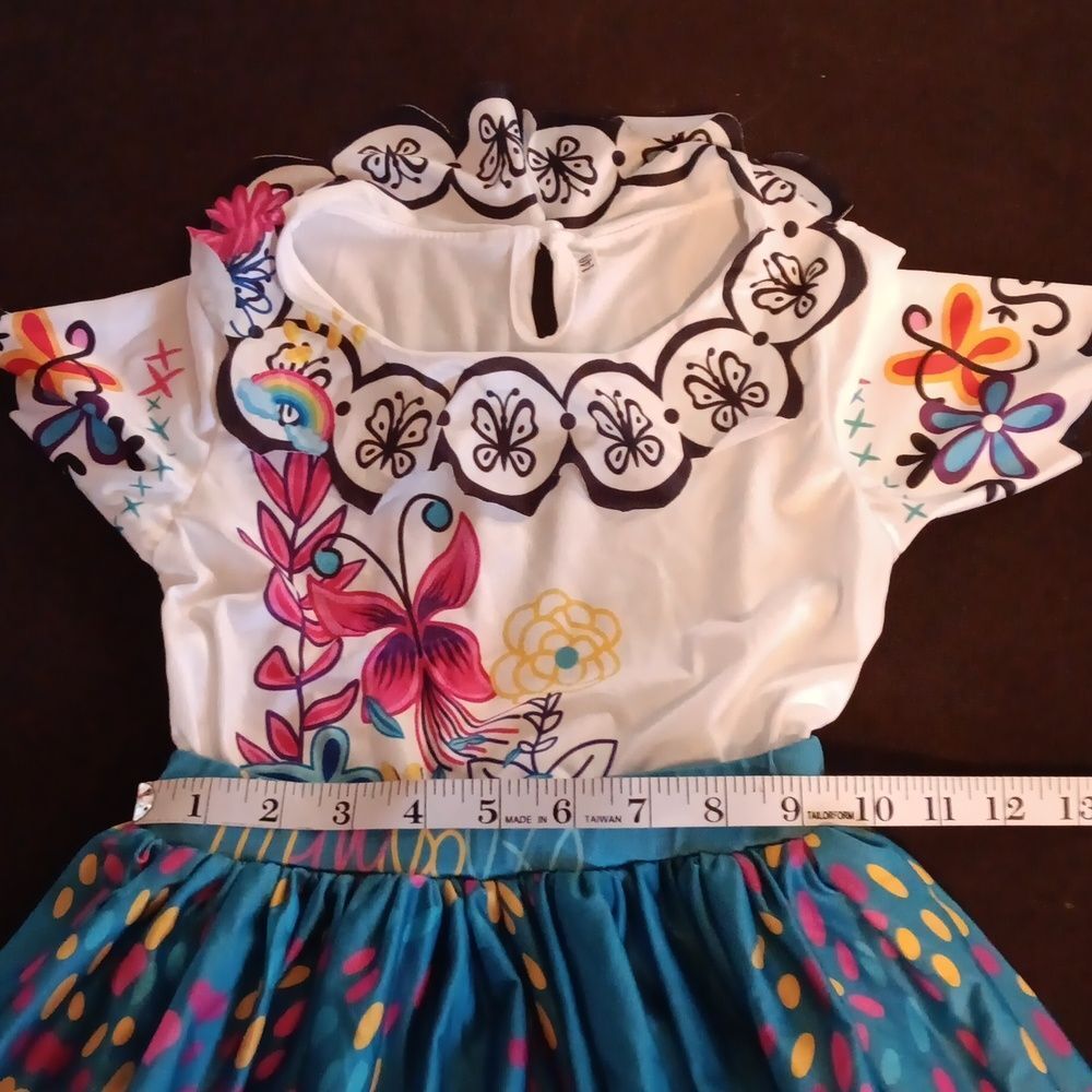 Disney Encanto Maribel Kids Blue Dress Up Costume Size 7-8 - Picture 11 of 12